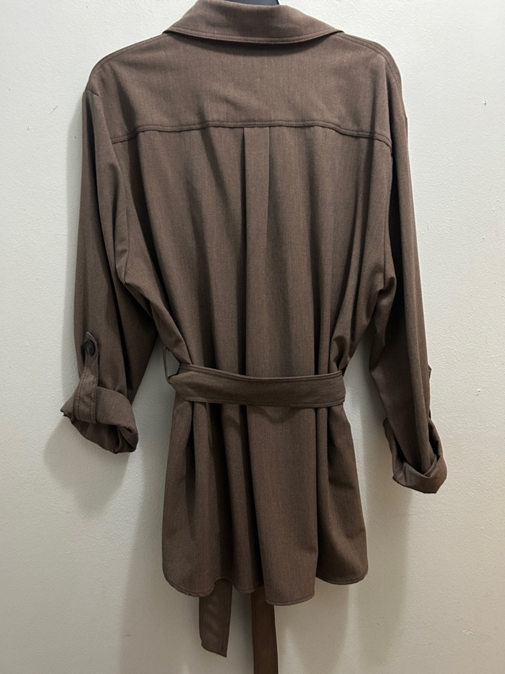 Zara Brown Belted Utility Shirt Jacket - Picture 3 of 8